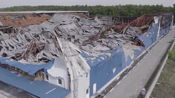 Bucha Ukraine  Warehouse Destroyed By War