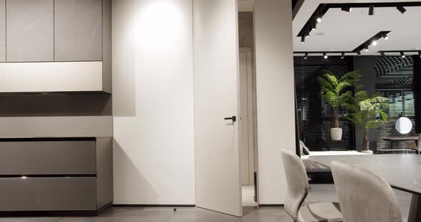 The Minimalist White Door Closed in a Modern Home