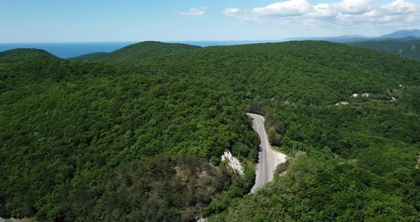 Mountain Winding Zig Zag Road