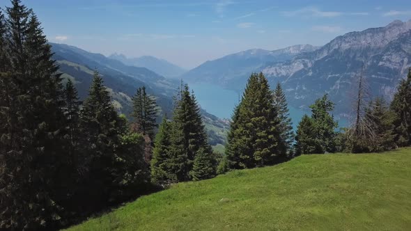 Aerial View of Walensee Lake, Switzerland