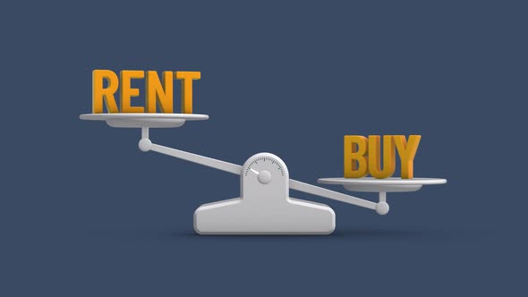 Rent vs Buy Balance Weighing Scale Looping Animation