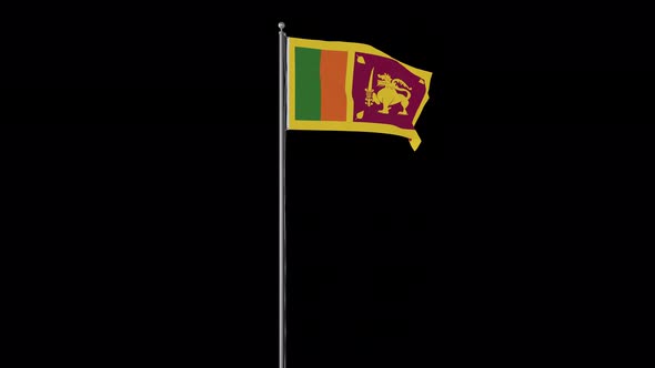 Sri Lanka Flag Pole Loops With Alpha