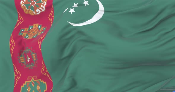 Flag of Turkmenistan Waving