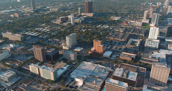 4k Aerial of the Galleria area in Houston, Texas