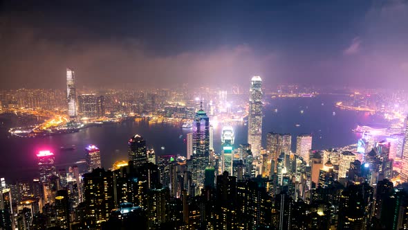 Timelapse of Hong Kong night