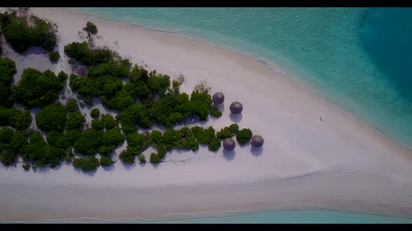 Aerial view tourism of exotic sea view beach break by blue water with white sand background of a pic