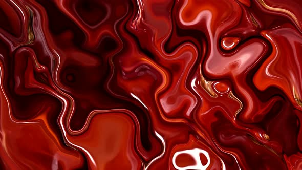 Abstract Background Black Red Silky Marble Liquid Animation