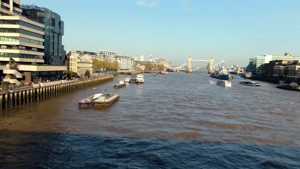 yacht in the Famous bridge in City of London