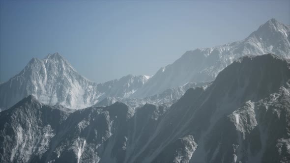 Big Mountain Peaks at Sunny Day