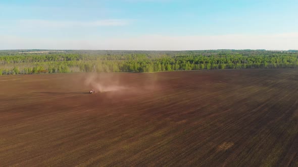 Agriculture Machinery on Spring Field