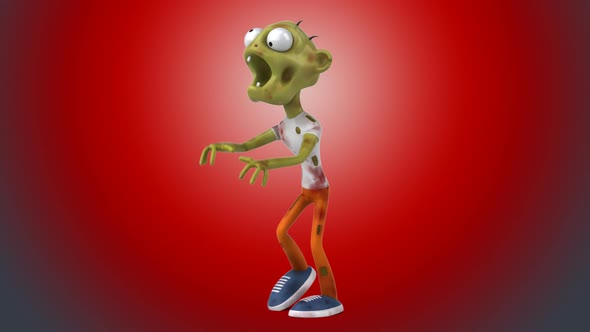 Fun 3D cartoon Zombie walking alt
