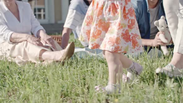 Toddler Girl Making First Steps alt