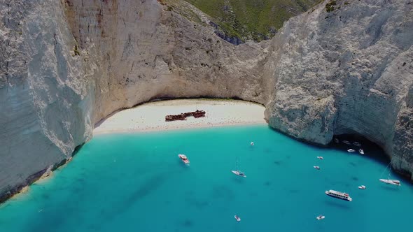 Circular Flight Over Navagio Beach