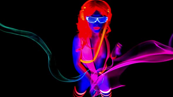 ultra violet disco glow gogo dancer female raver