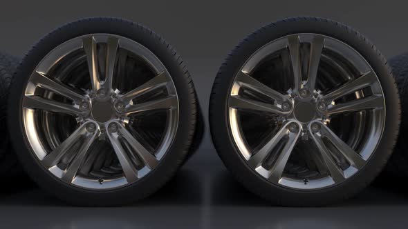 3D visualization of sports car wheels