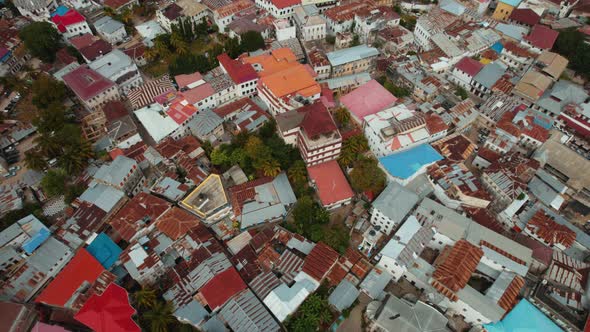 Aerial view of Zanzibar Island in Tanzania.