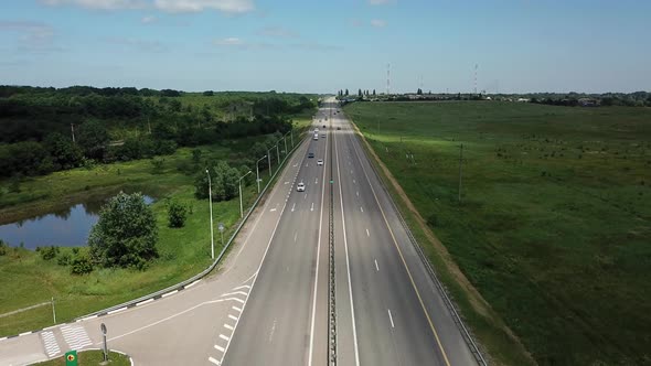 Asphalt Autobahn Highway Road In Russia