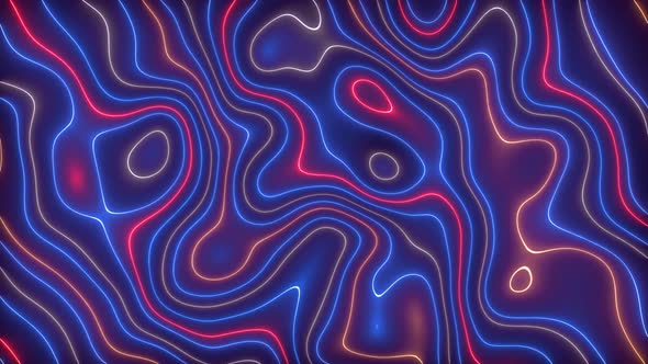 Colorful Neon Light Line Wavy Liquid Animated Background