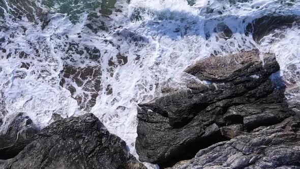 Sea Near the Coast  Closeup Aerial View of the Coastal Seascape