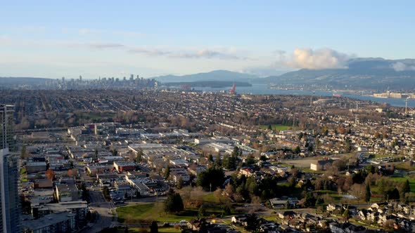 Vast Residential And Business Landscape In Canada - aerial shot