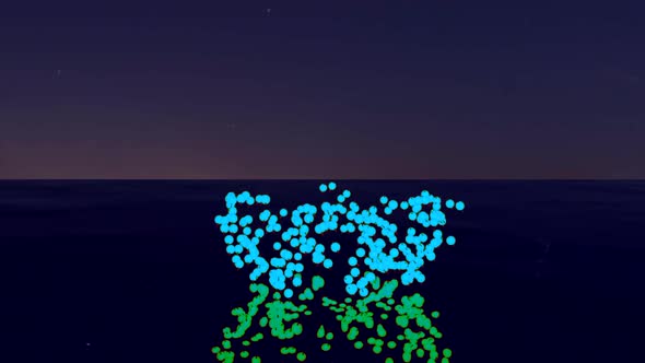Glowing particles rise in vortex