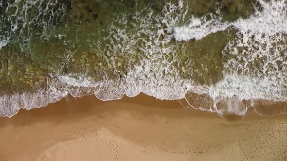 Aerial View From Drone on Stormy Sea and Coast