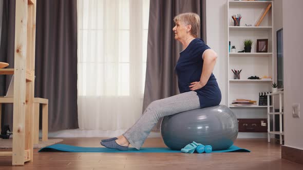 Old Woman Workout at Home