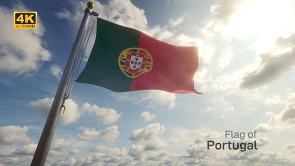Portugal Flag on a Flagpole - 4K