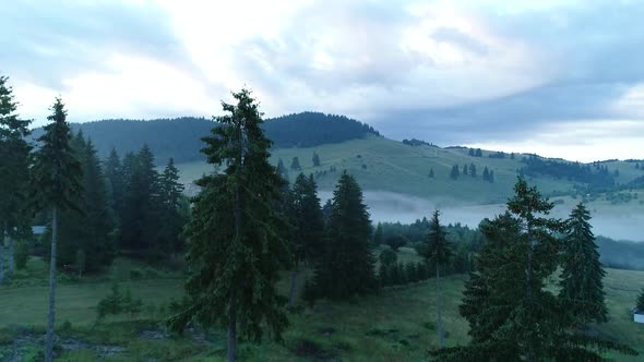 Aerial View Over the Mountain