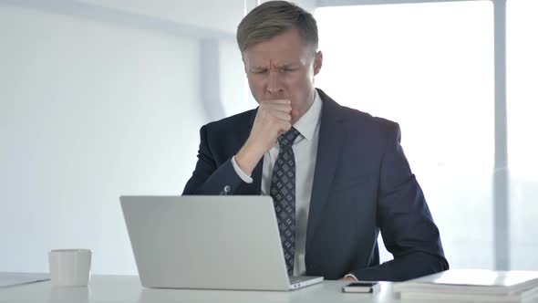 Cough Businessman Coughing at Work