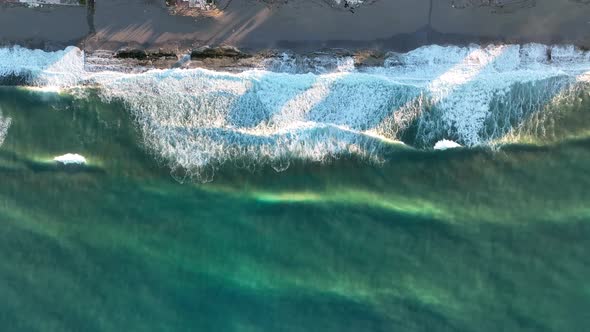 The sea is early in the morning Aerial View Turkey 4 K