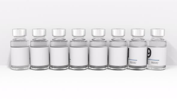 Medical Glass Bottles Compose COVID19 Text alt