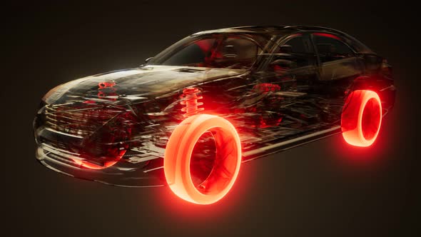Car Wheels Glowing in Car alt