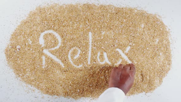 Hand Writes On Sand   Relax 