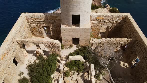 Punta Grossa lighthouse in Ibiza, Spain