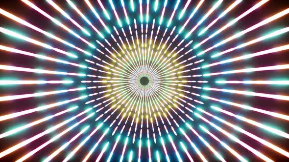 Colorful Circle Light Streaks Loop 4K 01