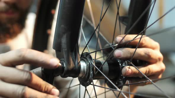 Fixing a bike wheel