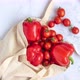 Red vegetables in reusable linen bag. - VideoHive Item for Sale