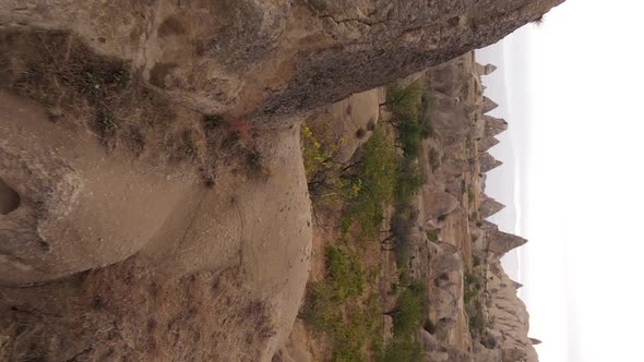 Vertical Video Cappadocia Landscape Aerial View