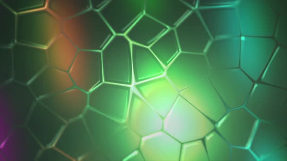 Colorful Background with Moving Bubbles on Surface