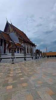 Wat Suthat Thepwararam Ratchaworahawihan the Royal Temple in Capital City Bangkok Thailand