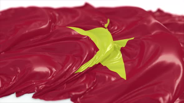 Vietnam Flag On A White Chalkboard  alt