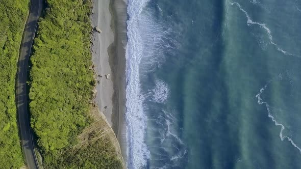 Scenic coastal road aerial