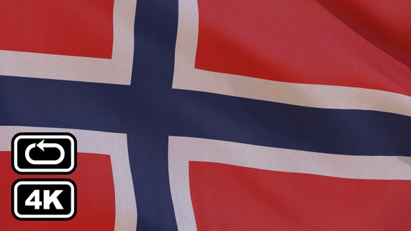 Norway Flag 4K Seamless Loop