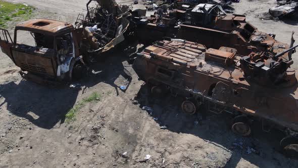 War in Ukraine  Destroyed Military Hardware in Bucha