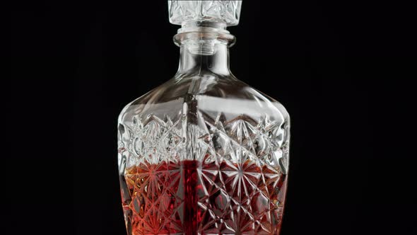 Brandy or Whiskey in Decanter Closeup