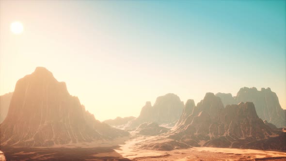 An Aerial Drone Shot of the Red Rocks Canyon alt