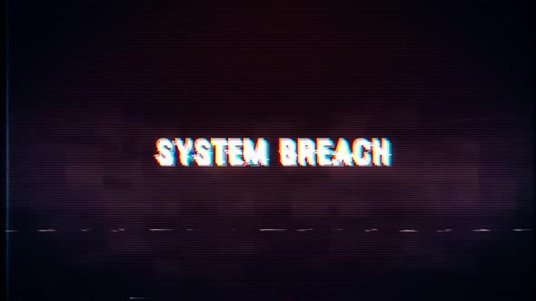 System Breach text with glitch retro effect
