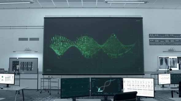 High Tech Genetic Bio Examination Of DNA Strand After Evolution Experiment alt