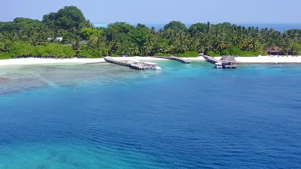 Aerial panorama of coastline beach time by clear water with sand background